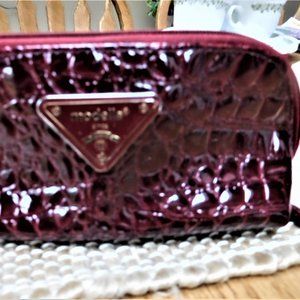 modella Wallet Maroon Reptile Pattern Vintage New Condition without Tag